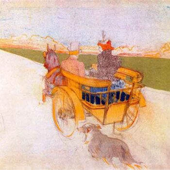 Carriage with Dog by Toulouse-Lautrec