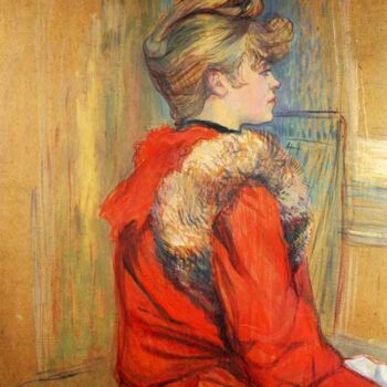 Girl with Fur, Study For The Moulin De La Galette by Toulouse-Lautrec