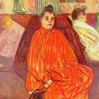 In The Salon Divas by Toulouse-Lautrec