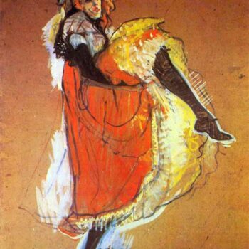 Jane Avril Dancing by Toulouse-Lautrec