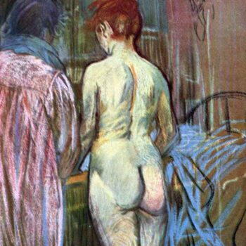 Two Girls from Behind by Toulouse-Lautrec