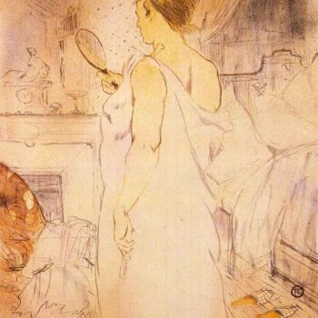 Woman with Mirror by Toulouse-Lautrec
