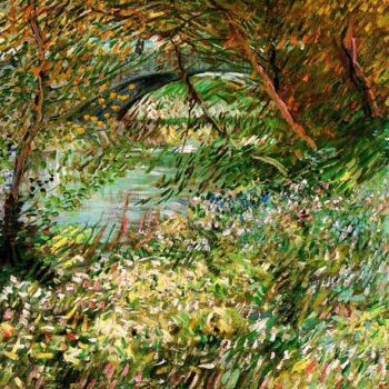 Banks of The Seine with Pont De Clichy in The Spring