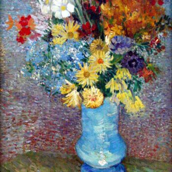 Flowers in a Blue Vase by Van Gogh