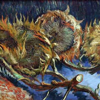 Four Sunflowes Gone to Seed by Van Gogh