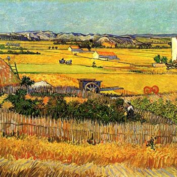 Harvest at La Crau with Montmajour in The Background
