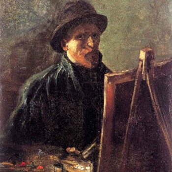 Self-Portrait with Dark Felt Hat at The Easel