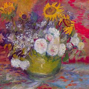 Still-Life with Roses and Sunflowers by Van Gogh