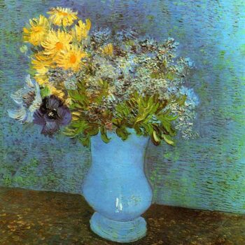 Vase with Lilacs Daisies and Anemones