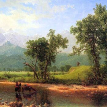 Wind River Mountains, Landscape in Wyoming by Bierstadt