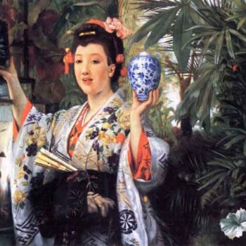 A Young Woman Holds Japanese Goods by Tissot