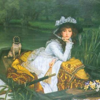 A Young Woman in a Boat by Tissot