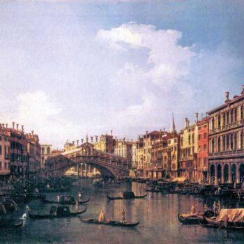 The Rialto Bridge from The South by Canaletto