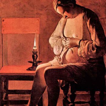 Woman with The Flea by La Tour