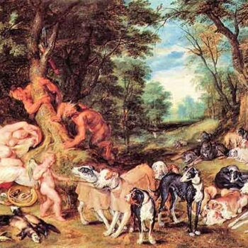 Satyrs and Hounds by Rubens