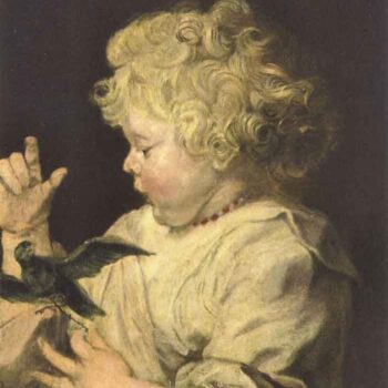 Portrait of a Child with Bird by Van Dyck