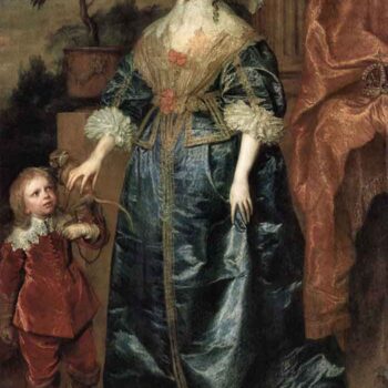 Portrait of Queen Henrietta Maria, with a Dwarf by Van Dyck