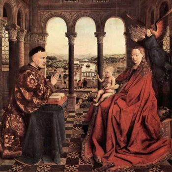 Madonna and Chancellor Nicholas Rolin by Jan Van Eyck