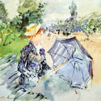 Woman with Parasol Sitting in The Park by Morisot