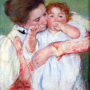 Young Mothers Embrace by Cassatt