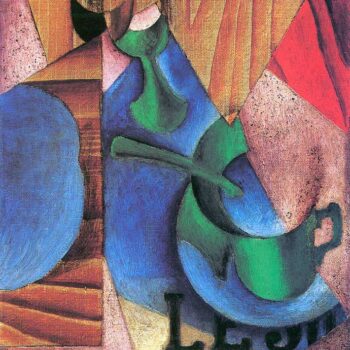Glass, Cup and Newspaper by Juan Gris
