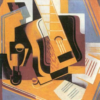 Guitar and Stool by Juan Gris