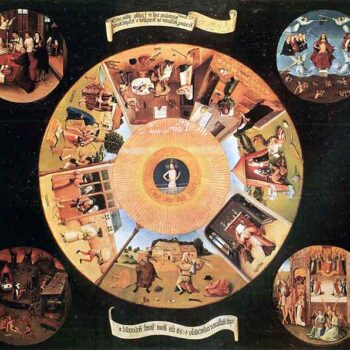 Table with Scenes of The Seven Deadly Sins by Bosch