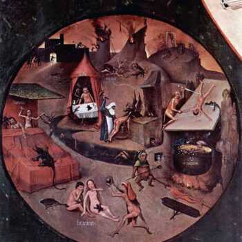 Table with Scenes of The Seven Deadly Sins Detail [2] by Bosch