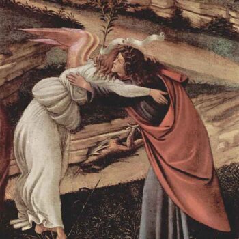 Birth of Christ (Mystic Birth) Detail 2 by Botticelli