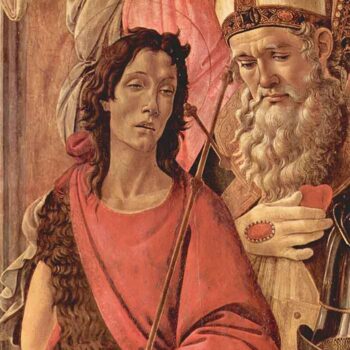 Madonna Throne of Angels and Saints (Detail) by Botticelli