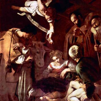 Birth of Christ with St. Lawrence and St. Francis by Caravaggio