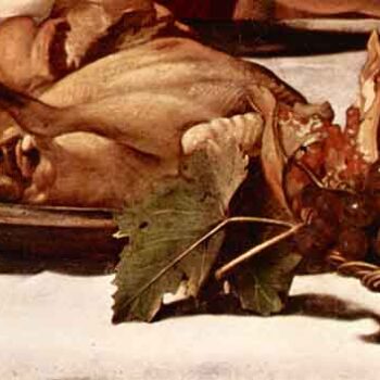 Christ in Emmaus Detail Fruits and Poultry by Caravaggio