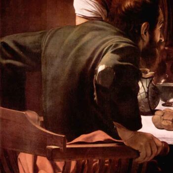 Christ in Emmaus, Detail - Disciples of Christ [1] by Caravaggio