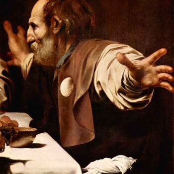 Christ in Emmaus, Detail - Disciples of Christ [2] by Caravaggio