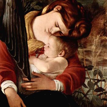 Resting on The Flight Into Egypt Detail 2 by Caravaggio