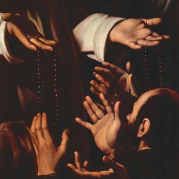 Rosary Madonna Detail 2 by Caravaggio
