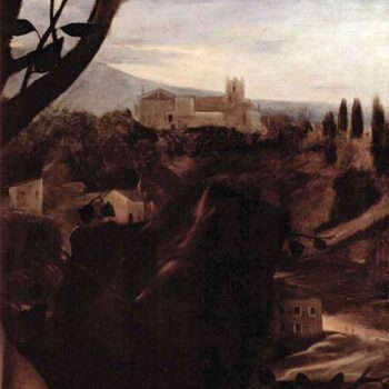 The Sacrifice of Isaac's Detail (Landscape) by Caravaggio