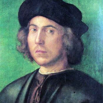 Portrait of a Young Man Against a Green Background by Durer