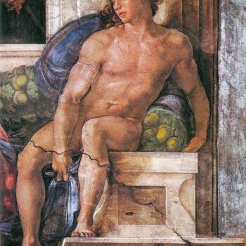 Above The Delphic Sybille by Michelangelo