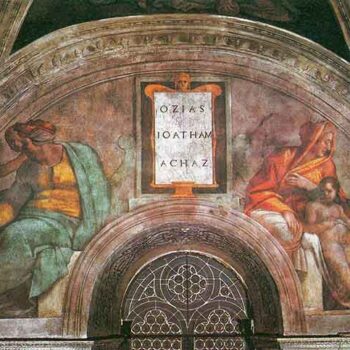 The Ancestors of Christ - Hosiah, Jethan and Achaz by Michelangelo