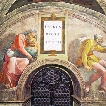 The Ancestors of Christ - Salmon, Booz, Obeth by Michelangelo
