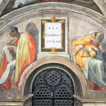 The Ancestors of Christ- Asa, Josaphat, Joram by Michelangelo