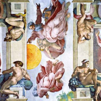 The Creation of Sun, Moon and Stars by Michelangelo