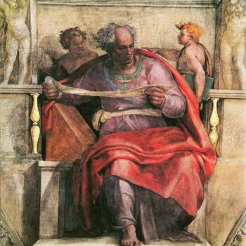 The Prophet Joel Detail by Michelangelo