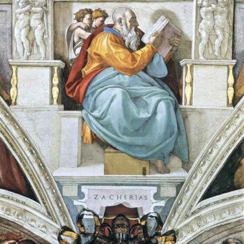 The Prophet Zacharias Detail by Michelangelo