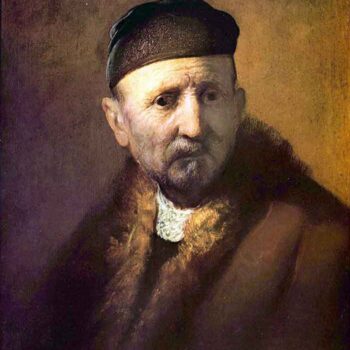 Bust of an Old Man with a Cap by Rembrandt