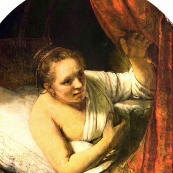 Young Woman in Bed by Rembrandt
