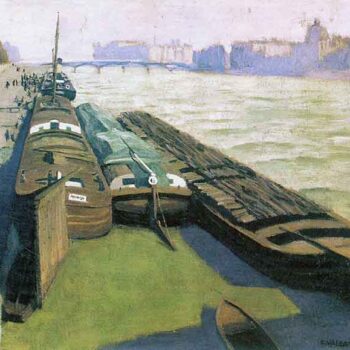 Barges on The Banks of The Seine by Felix Vallotton