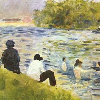 Bathing with a White Horse in The River by Seurat