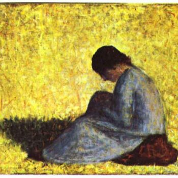 Girl Seated on The Lawn by Seurat